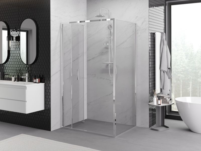 Kabina prysznicowa Mexen Exo składana 100 x 80 cm transparent chrom 1 szt.