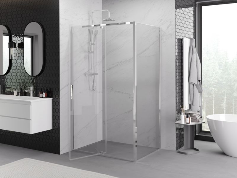 Kabina prysznicowa Mexen Exo uchylna 120 x 95 cm transparent chrom 1 szt.