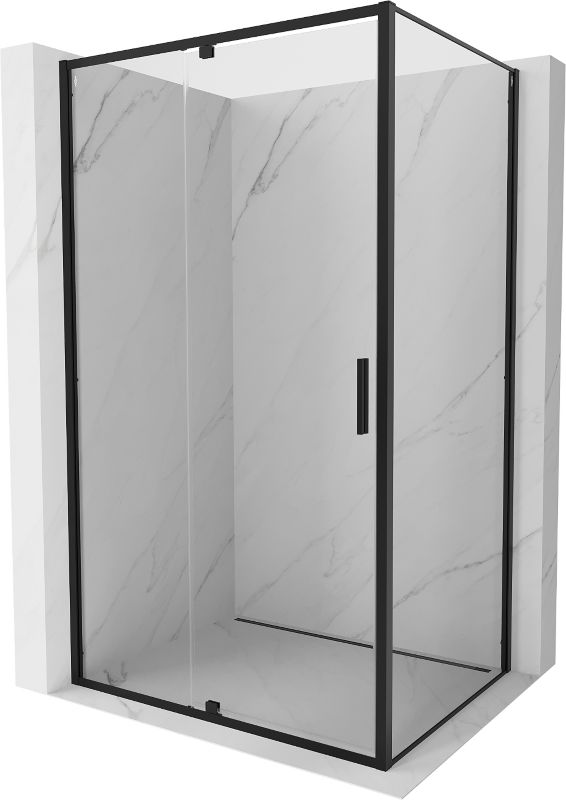 Kabina prysznicowa Mexen Exo uchylna 135 x 75 cm transparent czarna 1 szt.