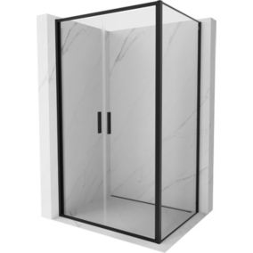 Kabina prysznicowa Mexen Exo uchylna 80 x 75 cm transparent czarna 1 szt.