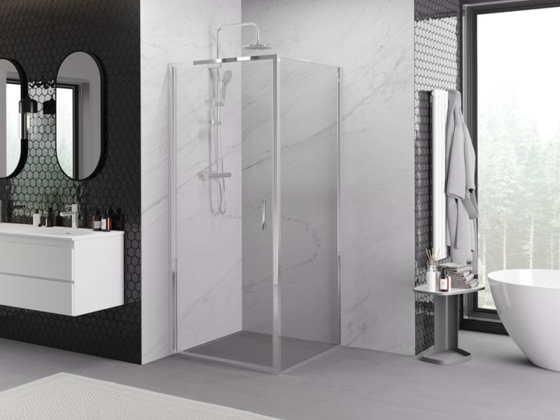 Kabina prysznicowa Mexen Exo uchylna 80 x 80 cm transparent chrom 1 szt.