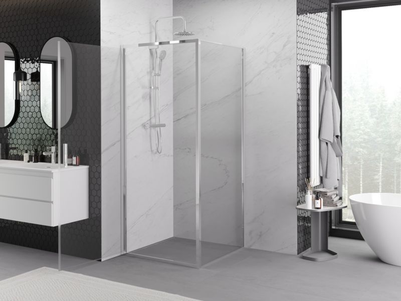 Kabina prysznicowa Mexen Exo uchylna 80 x 80 cm transparent chrom 1 szt.