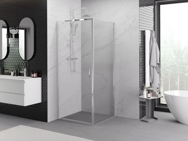 Kabina prysznicowa Mexen Exo uchylna 80 x 80 cm transparent chrom 1 szt.
