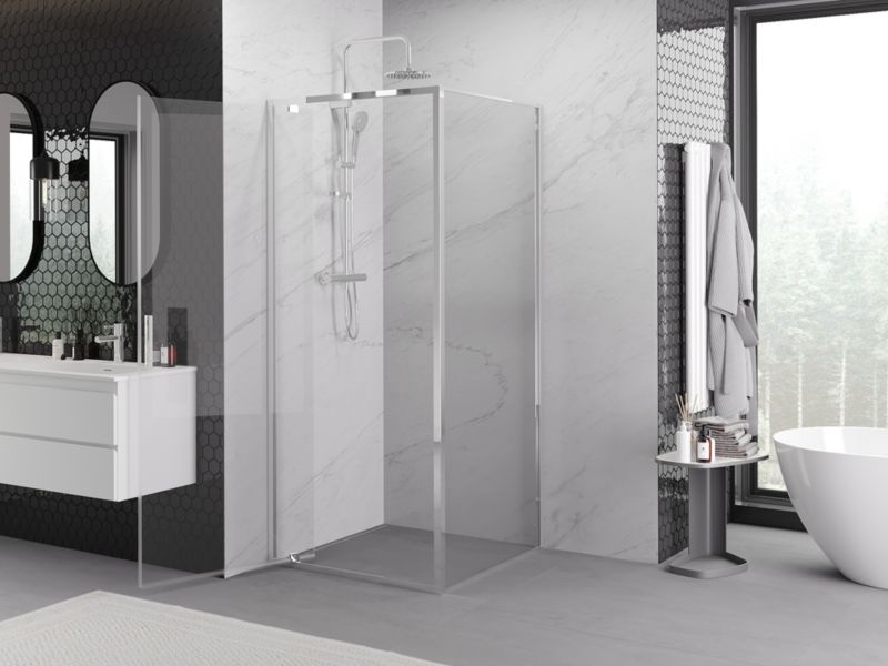 Kabina prysznicowa Mexen Exo uchylna 80 x 80 cm transparent chrom 1 szt.