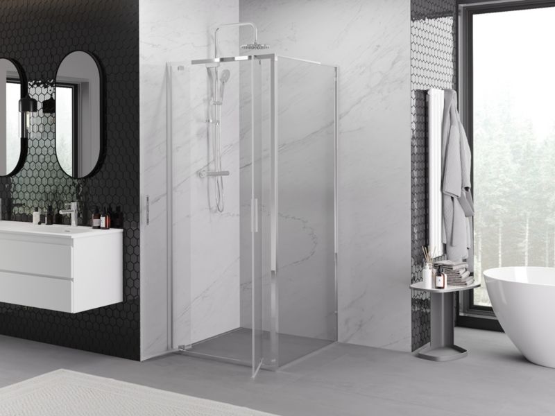 Kabina prysznicowa Mexen Exo uchylna 80 x 80 cm transparent chrom 1 szt.