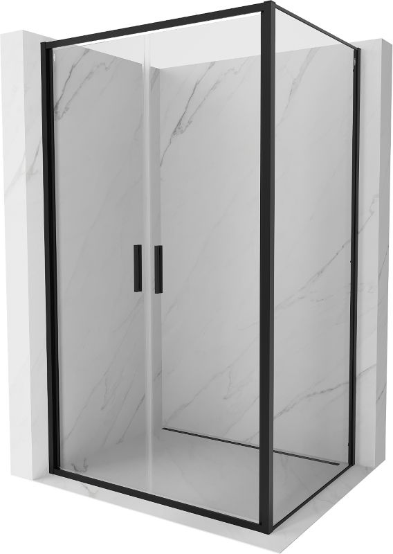 Kabina prysznicowa Mexen Exo uchylna 90 x 75 cm transparent czarna 1 szt.
