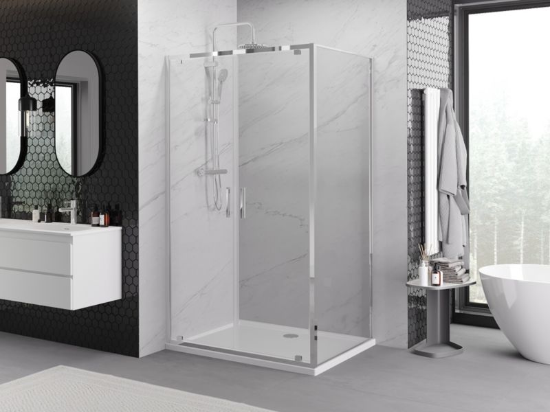 Kabina prysznicowa Mexen Exo uchylna 90 x 80 cm transparent chrom 1 szt.