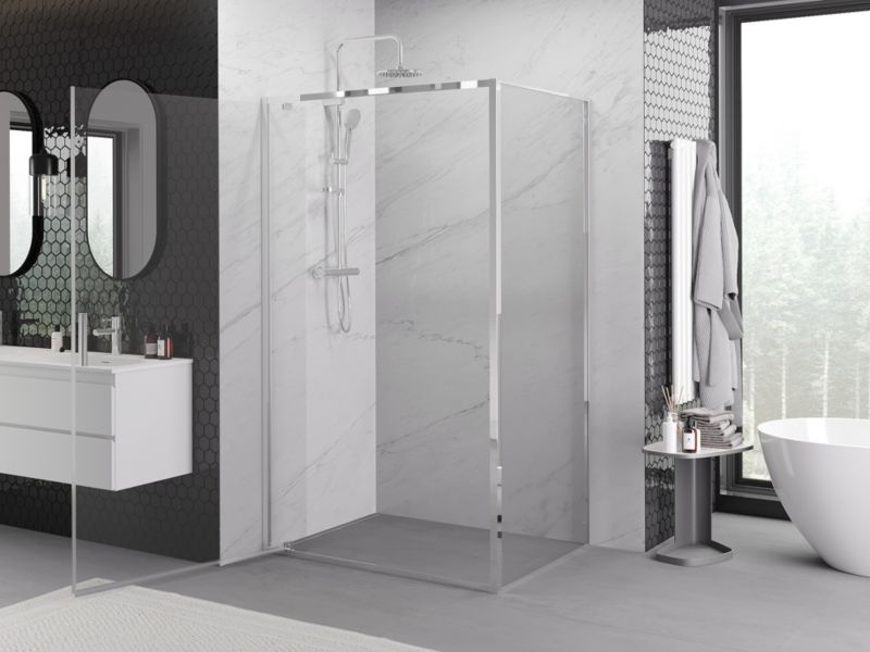 Kabina prysznicowa Mexen Exo uchylna 90 x 95 cm transparent chrom 1 szt.
