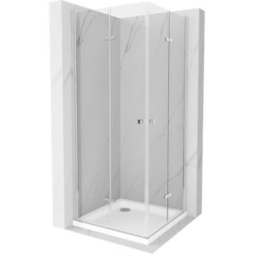 Kabina prysznicowa Mexen Lima Duo składana 90 x 90 cm transparent chrom + brodzik Flat