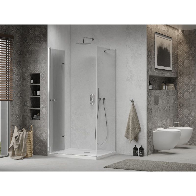 Kabina prysznicowa Mexen Lima składana 100 x 90 cm transparent chrom + brodzik Flat