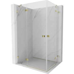 Kabina prysznicowa Mexen Lunar Duo uchylna 110 x 70 cm transparent złota 1 szt.