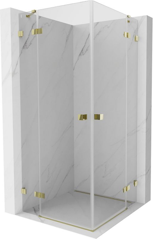 Kabina prysznicowa Mexen Lunar Duo uchylna 115 x 115 cm transparent złota 1 szt.