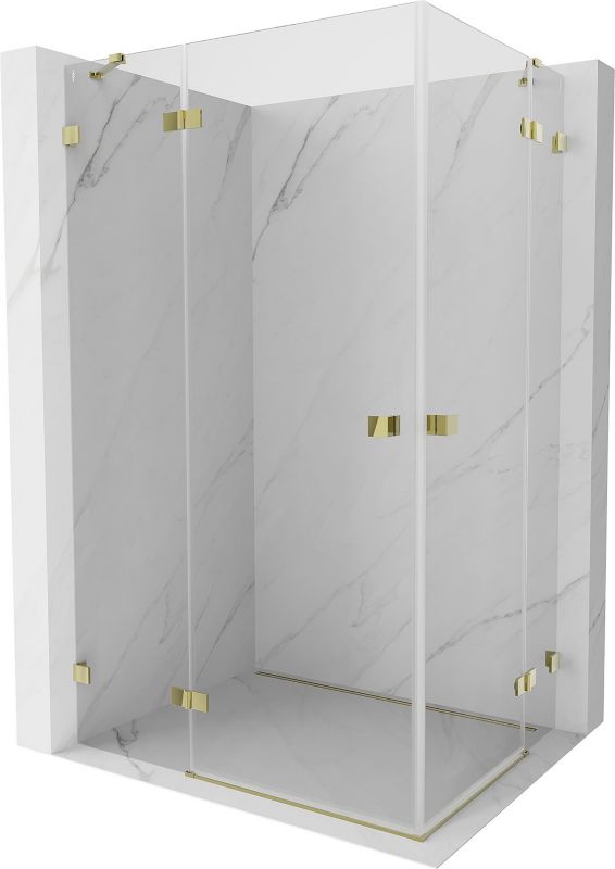 Kabina prysznicowa Mexen Lunar Duo uchylna 115 x 95 cm transparent złota 1 szt.