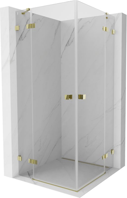 Kabina prysznicowa Mexen Lunar Duo uchylna 80 x 80 cm transparent złota 1 szt.