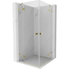 Kabina prysznicowa Mexen Lunar Duo uchylna 80 x 80 cm transparent złota 1 szt.