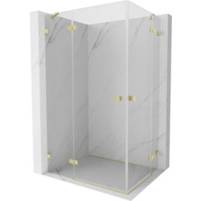 Kabina prysznicowa Mexen Lunar Duo uchylna 85 x 80 cm transparent złota szczotkowana 1 szt.
