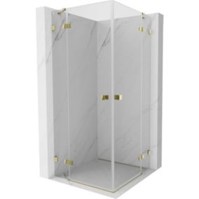 Kabina prysznicowa Mexen Lunar Duo uchylna 95 x 95 cm transparent złota 1 szt.