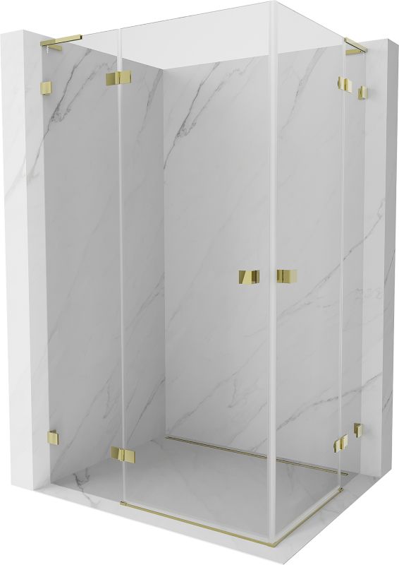 Kabina prysznicowa Mexen Lunar L Duo uchylna 110 x 105 cm transparent złota 1 szt.