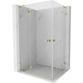 Kabina prysznicowa Mexen Lunar L Duo uchylna 110 x 105 cm transparent złota 1 szt.
