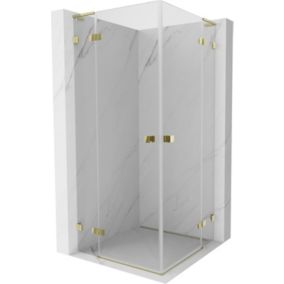 Kabina prysznicowa Mexen Lunar L Duo uchylna 95 x 95 cm transparent złota 1 szt.