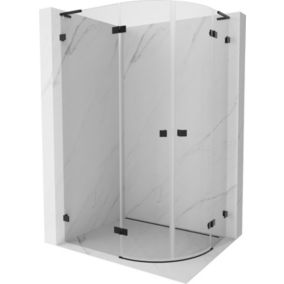 Kabina prysznicowa Mexen Lunar L półokrągła uchylna lewa 100 x 80 cm transparent czarna 1 szt.