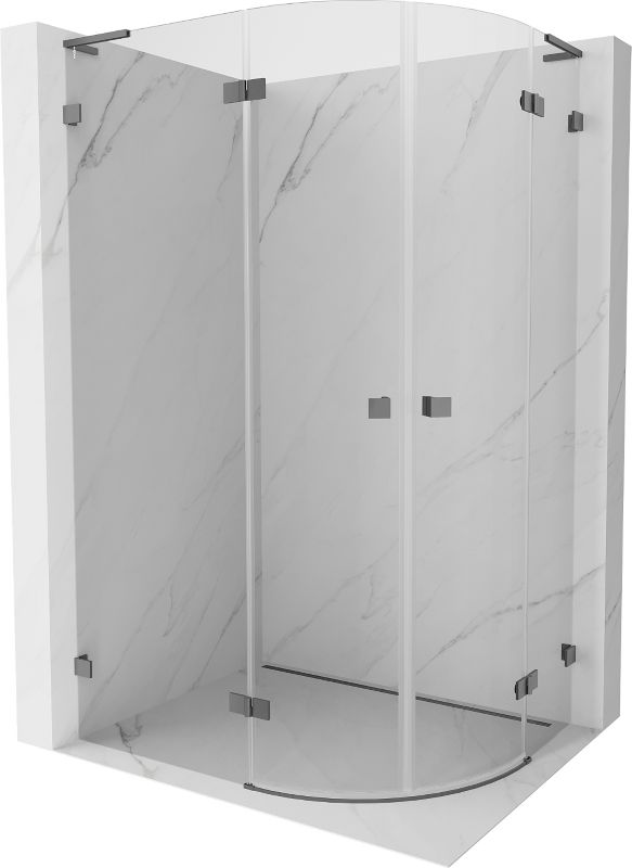 Kabina prysznicowa Mexen Lunar L półokrągła uchylna lewa 100 x 90 cm transparent gun metal 1 szt.