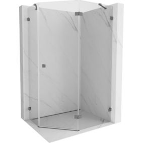 Kabina prysznicowa Mexen Lunar pięciokątna uchylna prawa 100 x 90 cm transparent gun metal 1 szt.