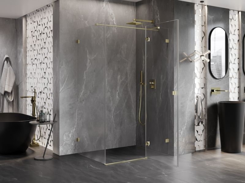 Kabina prysznicowa Mexen Lunar T transparent złoty 140x90cm 1 szt.