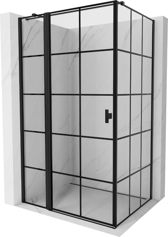Kabina prysznicowa Mexen Mist T czarna kratka 110 x 70 cm 8A4T-110-070-70-77-L 1 szt.
