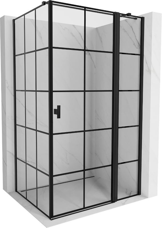 Kabina prysznicowa Mexen Mist T czarna kratka 110x80 cm 8A4T-110-080-70-77-P 1 szt.