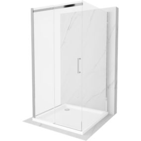 Kabina prysznicowa Mexen Omega 3-ścienna rozsuwana 100 x 100 cm transparent chrom + brodzik Flat825-100-100-01-00-3s-4010 1 szt.