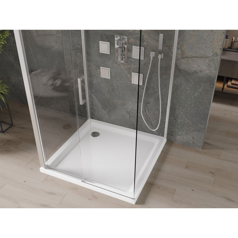 Kabina prysznicowa Mexen Omega 3-ścienna rozsuwana 100 x 100 cm transparent chrom + brodzik Flat825-100-100-01-00-3s-4010 1 szt.