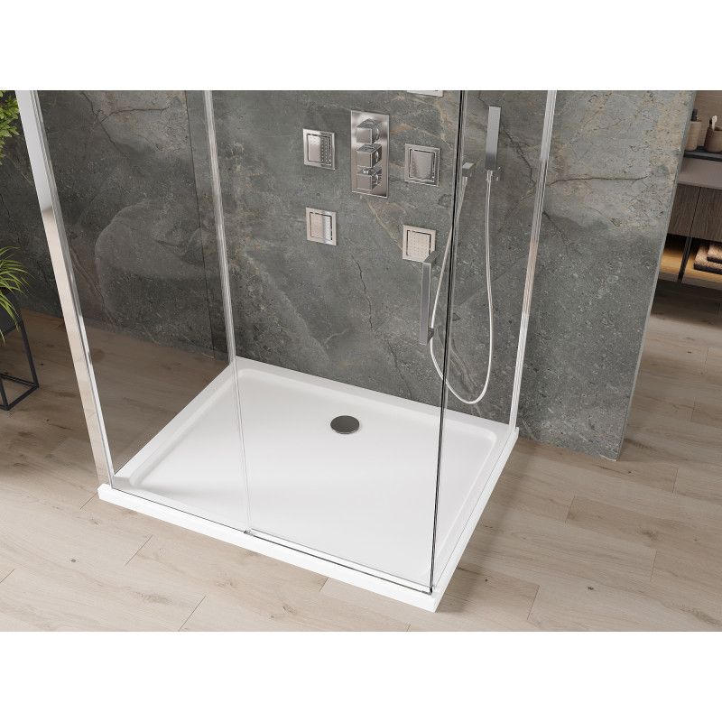 Kabina prysznicowa Mexen Omega 3-ścienna rozsuwana 140 x 100 cm transparent chrom + brodzik Flat825-140-100-01-00-3s-4010 1 szt.