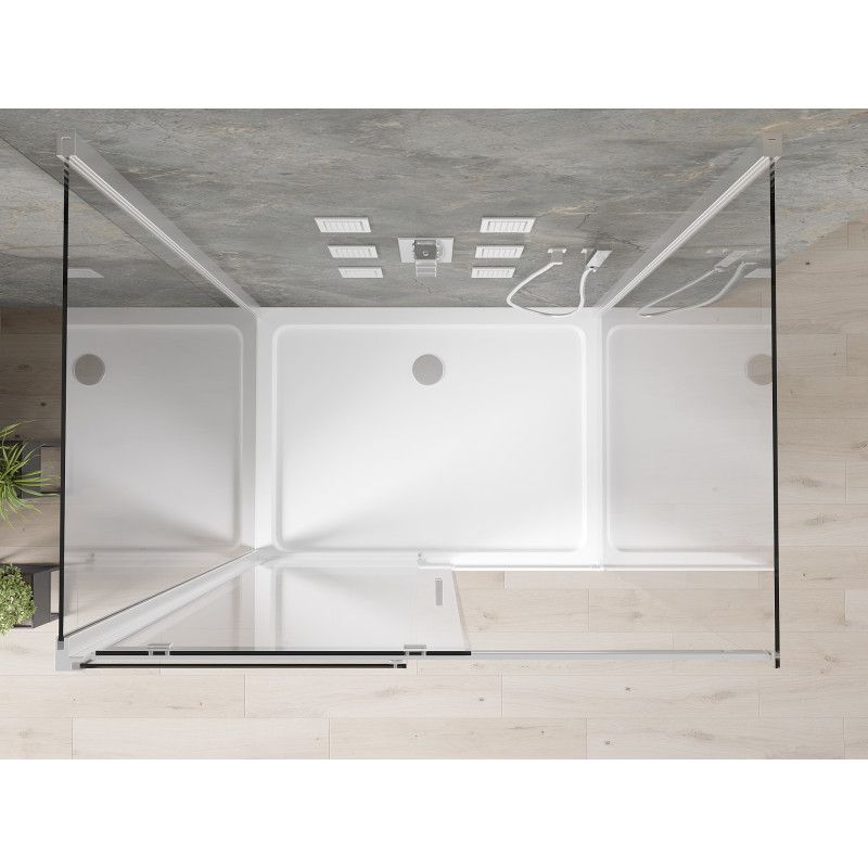 Kabina prysznicowa Mexen Omega 3-ścienna rozsuwana 140 x 100 cm transparent chrom + brodzik Flat825-140-100-01-00-3s-4010 1 szt.