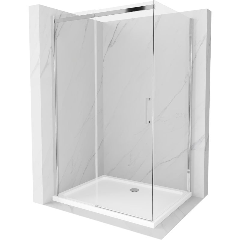 Kabina prysznicowa Mexen Omega rozsuwana 120 x 100 cm transparent chrom + brodzik Flat