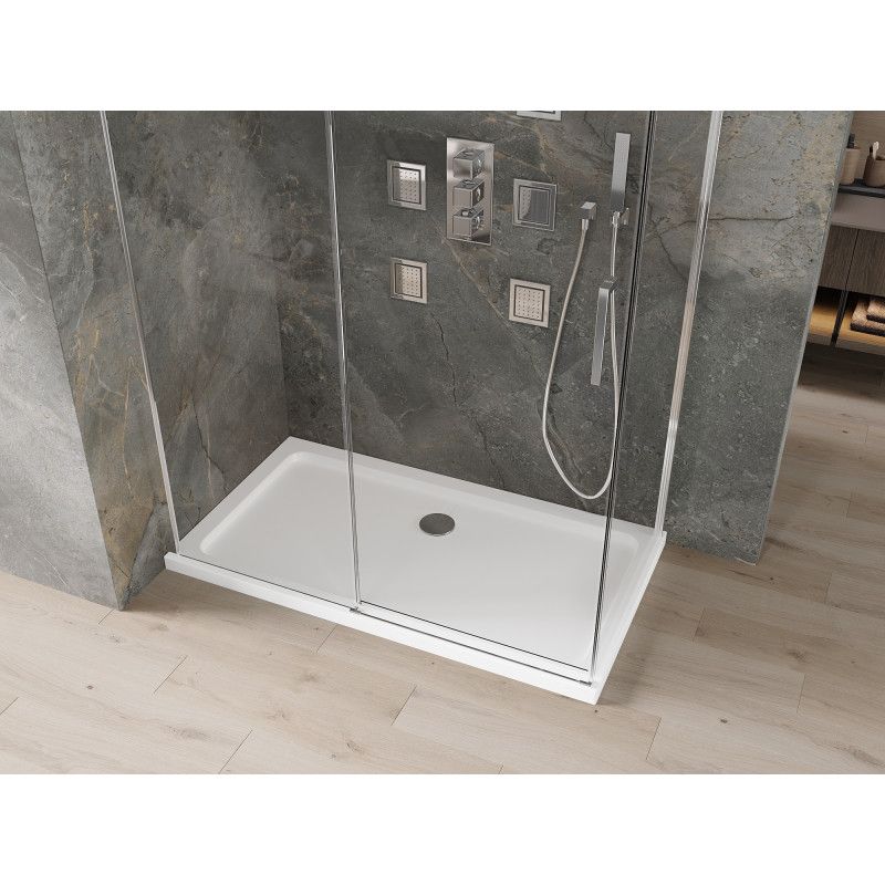 Kabina prysznicowa Mexen Omega rozsuwana 140 x 70 cm transparent chrom + brodzik Flat