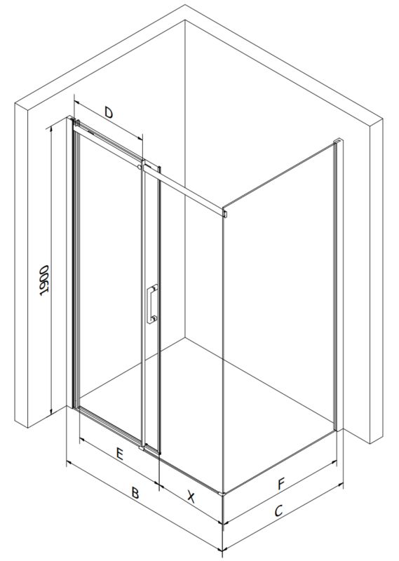 Kabina prysznicowa Mexen Omega rozsuwana 140 x 90 cm transparent chrom + brodzik Flat