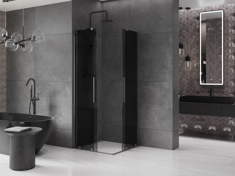 Kabina prysznicowa Mexen Velar Duo rozsuwana 100 x 100 cm grafit gun gray szczotkowany 1 szt.