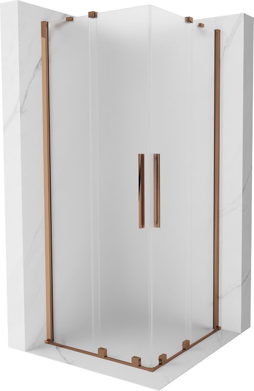 Kabina prysznicowa Mexen Velar Duo rozsuwana 90 x 90 cm szron różowe złoto 1 szt.
