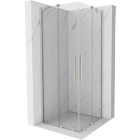 Kabina prysznicowa Mexen Velar Duo rozsuwana 90 x 90 cm transparent nikiel szczotkowany 1 szt.