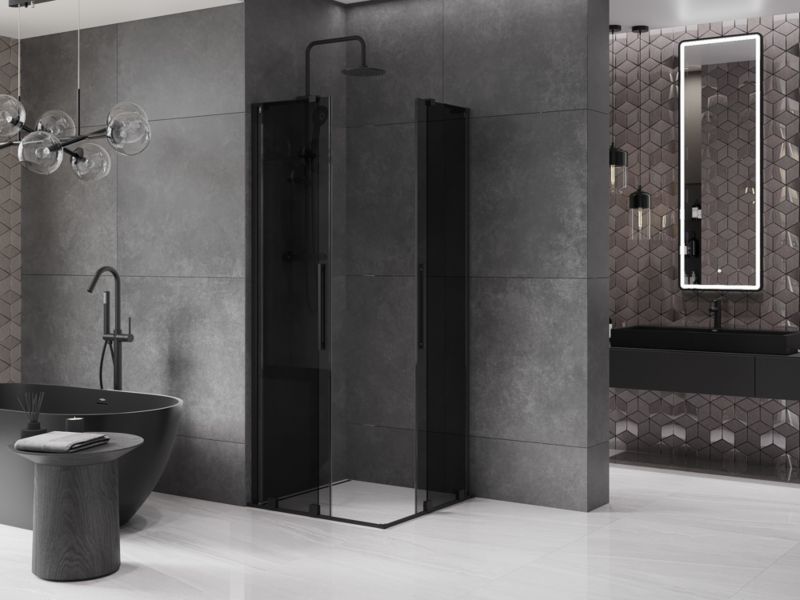 Kabina prysznicowa Mexen Velar L Duo rozsuwana 100 x 100 cm grafit czarna 1 szt.