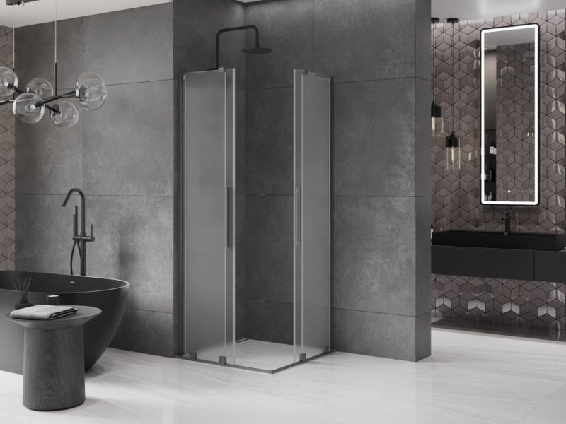Kabina prysznicowa Mexen Velar L Duo rozsuwana 100 x 100 cm szron gun metal 1 szt.