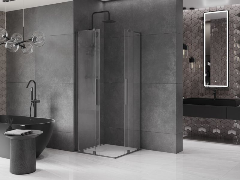 Kabina prysznicowa Mexen Velar L Duo rozsuwana 100 x 100 cm transparent gun metal 1 szt.