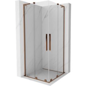 Kabina prysznicowa Mexen Velar L Duo rozsuwana 100 x 100 cm transparent różowe złoto 1 szt.