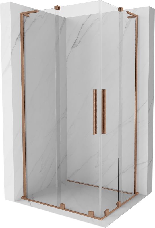 Kabina prysznicowa Mexen Velar L Duo rozsuwana 100 x 90 cm transparent miedź szczotkowana 1 szt.