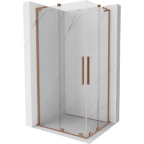 Kabina prysznicowa Mexen Velar L Duo rozsuwana 100 x 90 cm transparent miedź szczotkowana 1 szt.