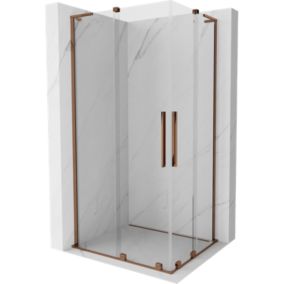 Kabina prysznicowa Mexen Velar L Duo rozsuwana 100 x 90 cm transparent różowe złoto 1 szt.