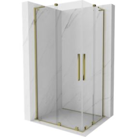Kabina prysznicowa Mexen Velar L Duo rozsuwana 100 x 90 cm transparent złota 1 szt.