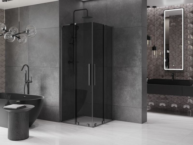 Kabina prysznicowa Mexen Velar L Duo rozsuwana 80 x 80 cm grafit gun gray szczotkowana 1 szt.