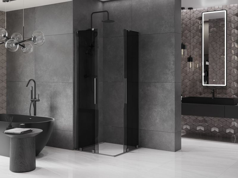 Kabina prysznicowa Mexen Velar L Duo rozsuwana 80 x 80 cm grafit gun gray szczotkowana 1 szt.